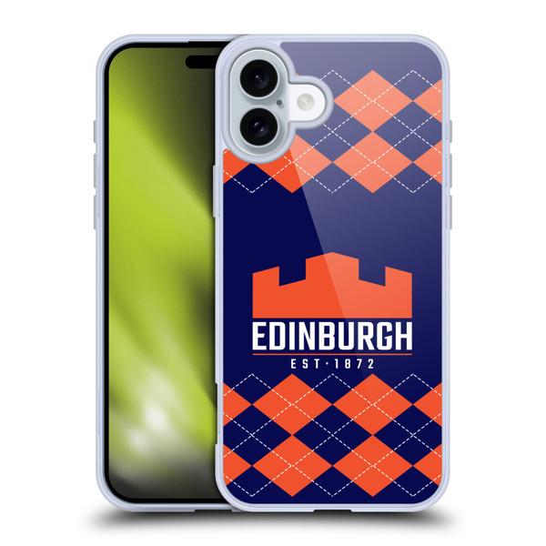 Edinburgh Rugby Logo 2 Argyle Soft Gel Case for Apple iPhone 16 Plus