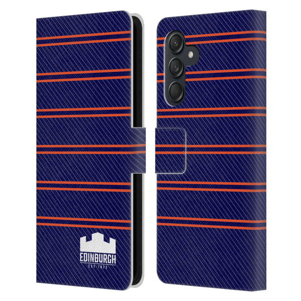 Edinburgh Rugby Logo 2 Stripes Leather Book Wallet Case Cover For Samsung Galaxy M55 5G