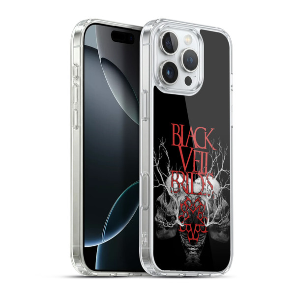 Black Veil Brides Band Art Skull Branches Soft Gel Case for Apple iPhone 16 Pro Max & MagSafe