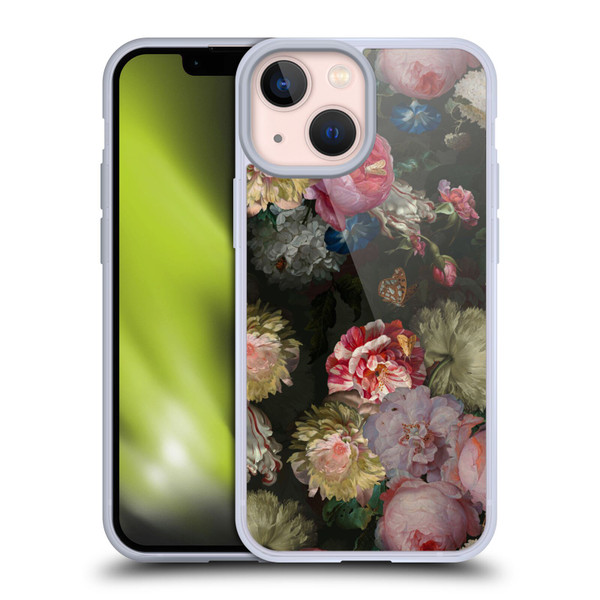 UtArt Antique Flowers Bouquet Soft Gel Case for Apple iPhone 13 Mini