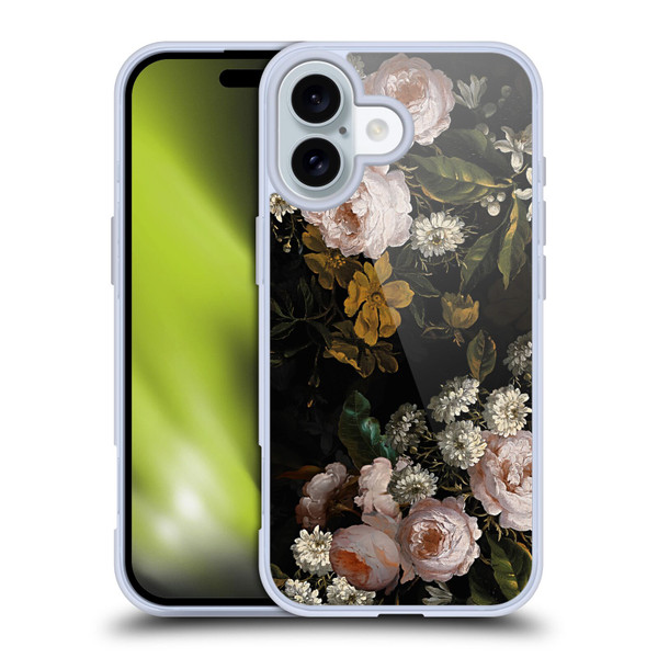 UtArt Antique Flowers Roses And Baby's Breath Soft Gel Case for Apple iPhone 16