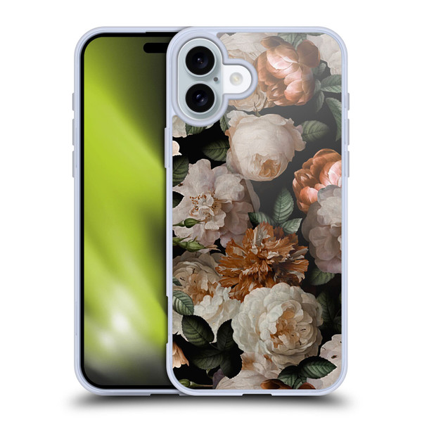 UtArt Antique Flowers Carnations And Garden Roses Soft Gel Case for Apple iPhone 16 Plus