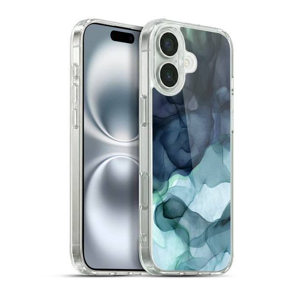 UtArt Dark Night Marble Heavy Smoke Soft Gel Case for Apple iPhone 16 Plus & MagSafe