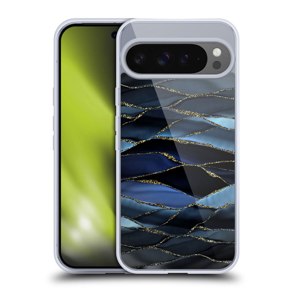 UtArt Dark Night Marble Deep Sparkle Waves Soft Gel Case for Google Pixel 9 Pro XL