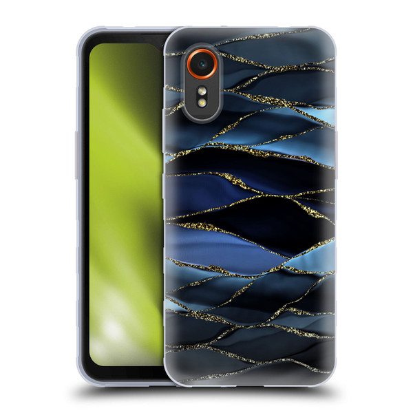 UtArt Dark Night Marble Deep Sparkle Waves Soft Gel Case for Samsung Galaxy Xcover7 5G