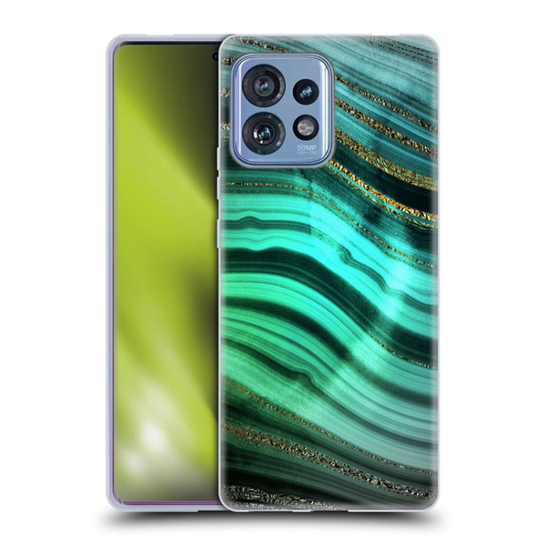 UtArt Malachite Emerald Glitter Gradient Soft Gel Case for Motorola Moto Edge 40 Pro
