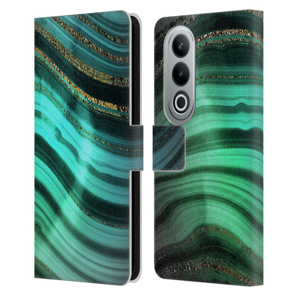 UtArt Malachite Emerald Glitter Gradient Leather Book Wallet Case Cover For OPPO OnePlus Ace 3V 5G