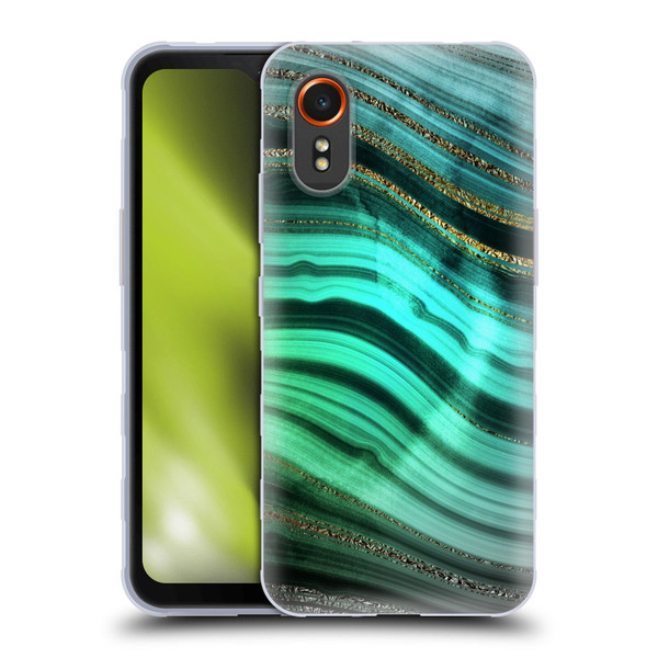 UtArt Malachite Emerald Glitter Gradient Soft Gel Case for Samsung Galaxy Xcover7 5G