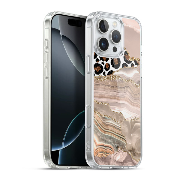 UtArt Wild Cat Marble Cheetah Waves Soft Gel Case for Apple iPhone 16 Pro Max & MagSafe