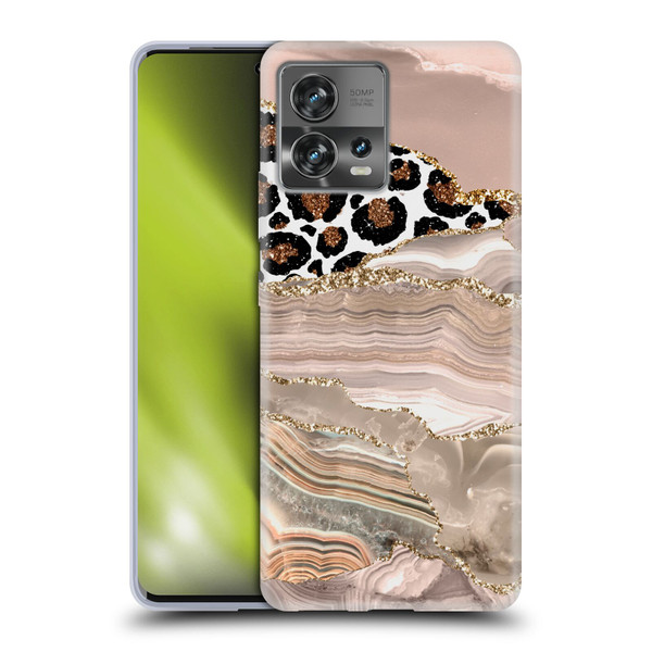 UtArt Wild Cat Marble Cheetah Waves Soft Gel Case for Motorola Moto Edge 30 Fusion