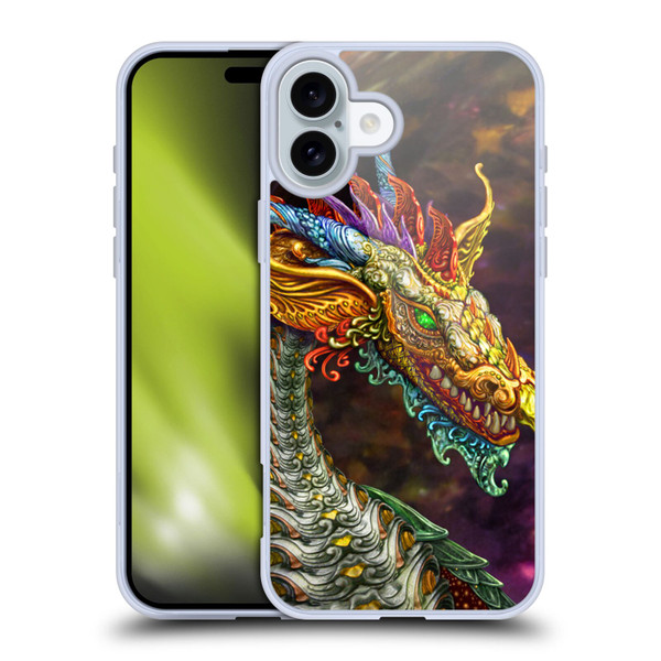 Myles Pinkney Mythical Silver Dragon Soft Gel Case for Apple iPhone 16 Plus