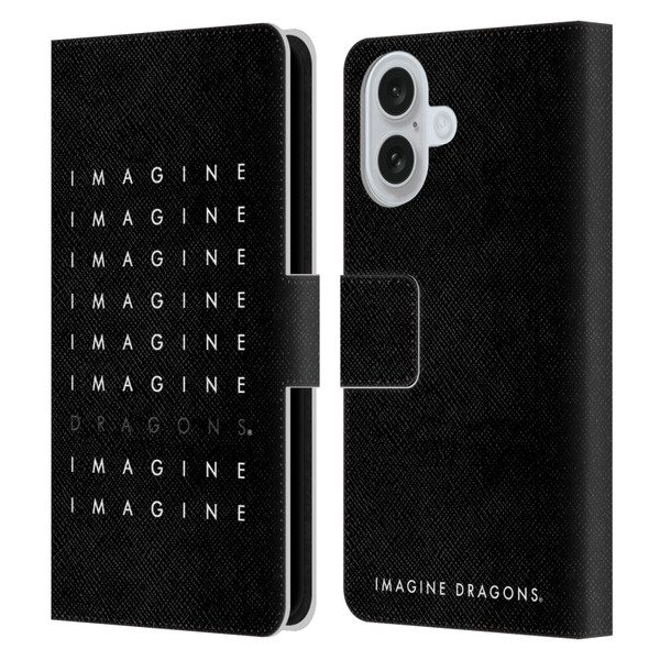 Imagine Dragons Key Art Logo Repeat Leather Book Wallet Case Cover For Apple iPhone 16