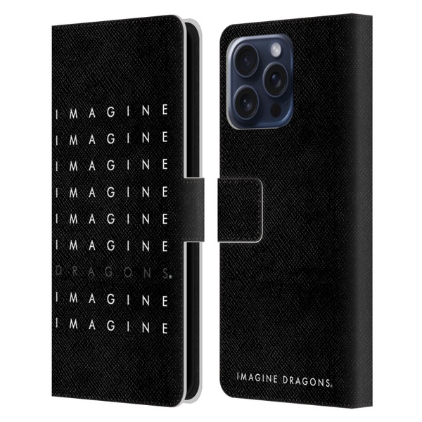 Imagine Dragons Key Art Logo Repeat Leather Book Wallet Case Cover For Apple iPhone 16 Pro Max