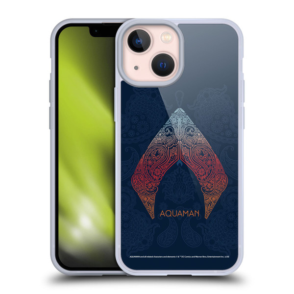 Aquaman Movie Logo Paisley Soft Gel Case for Apple iPhone 13 Mini