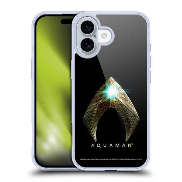 Aquaman Movie Logo Main Black Soft Gel Case for Apple iPhone 16