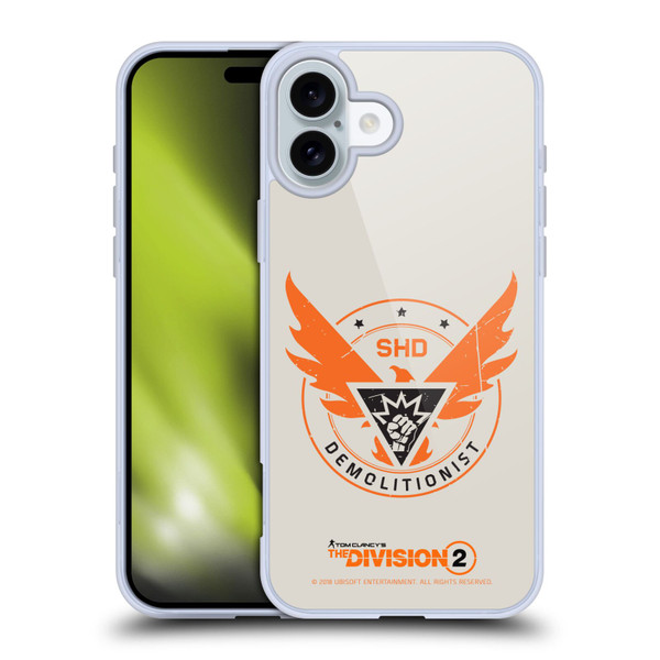 Tom Clancy's The Division 2 Logo Art Demolitionist Soft Gel Case for Apple iPhone 16 Plus