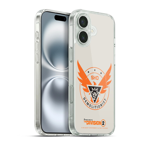 Tom Clancy's The Division 2 Logo Art Demolitionist Soft Gel Case for Apple iPhone 16 Plus & MagSafe