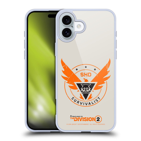 Tom Clancy's The Division 2 Logo Art Survivalist Soft Gel Case for Apple iPhone 16 Plus