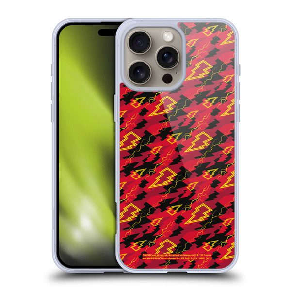 Shazam! 2019 Movie Logos Pattern Soft Gel Case for Apple iPhone 16 Pro Max