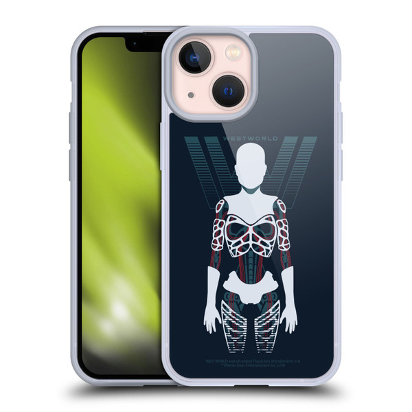 Westworld Graphics Human Host Soft Gel Case for Apple iPhone 13 Mini