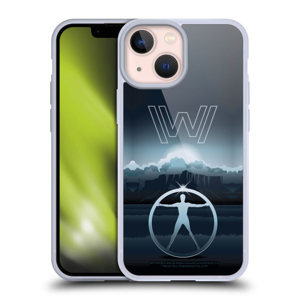 Westworld Graphics The Vitruvian Man Soft Gel Case for Apple iPhone 13 Mini