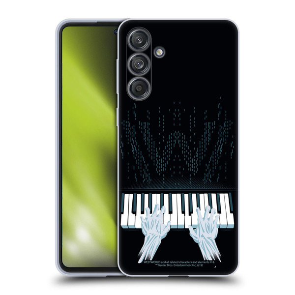 Westworld Graphics Piano Soft Gel Case for Samsung Galaxy M55 5G