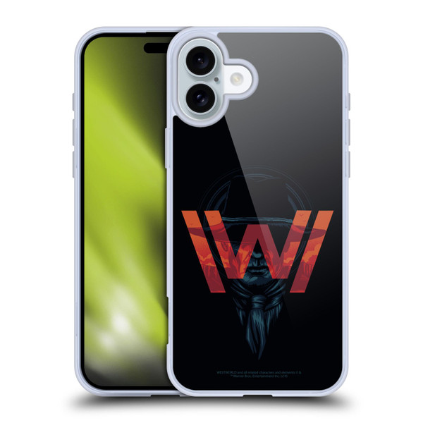 Westworld Logos Man In Black Soft Gel Case for Apple iPhone 16 Plus