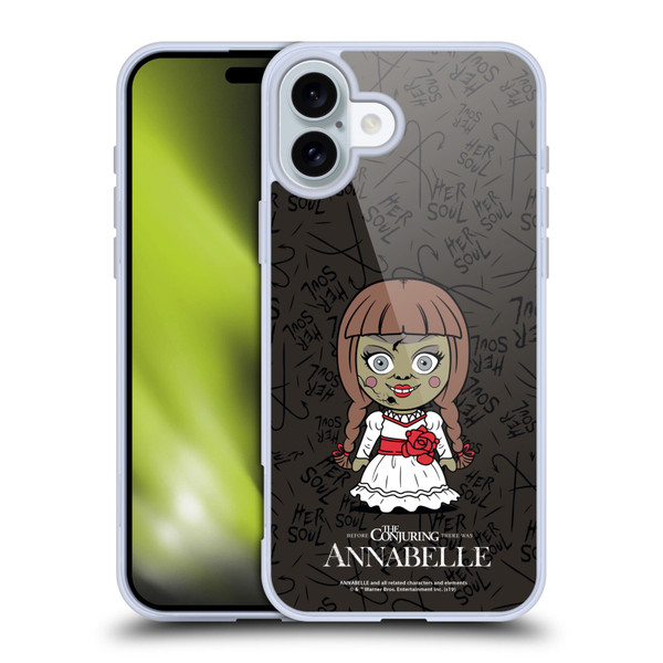 Annabelle Graphics Character Art Soft Gel Case for Apple iPhone 16 Plus