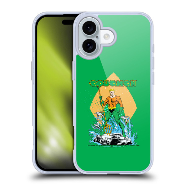 Aquaman DC Comics Fast Fashion Trident Soft Gel Case for Apple iPhone 16
