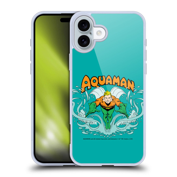 Aquaman DC Comics Fast Fashion Swim Soft Gel Case for Apple iPhone 16 Plus