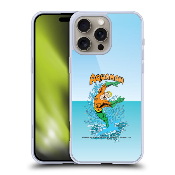 Aquaman DC Comics Fast Fashion Splash Soft Gel Case for Apple iPhone 16 Pro Max