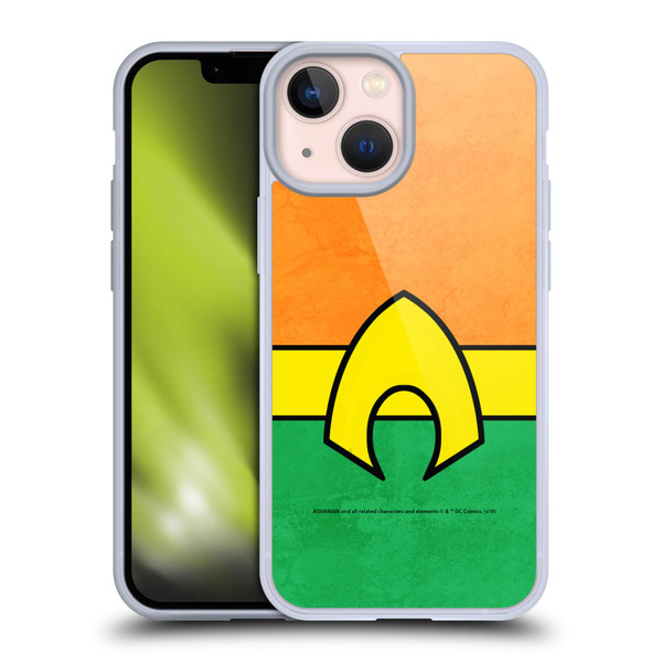 Aquaman DC Comics Logo Uniform 2 Soft Gel Case for Apple iPhone 13 Mini