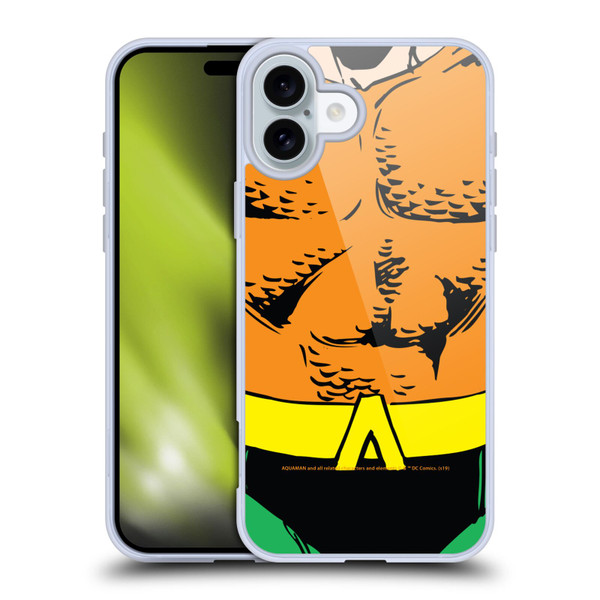 Aquaman DC Comics Logo Uniform Soft Gel Case for Apple iPhone 16 Plus