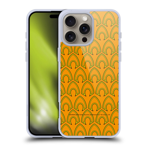 Aquaman DC Comics Logo Pattern Soft Gel Case for Apple iPhone 16 Pro Max