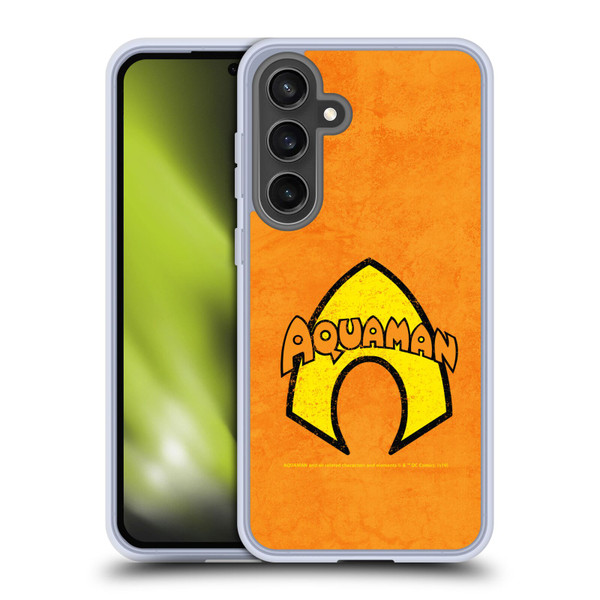Aquaman DC Comics Logo Classic Distressed Look Soft Gel Case for Samsung Galaxy S24 FE