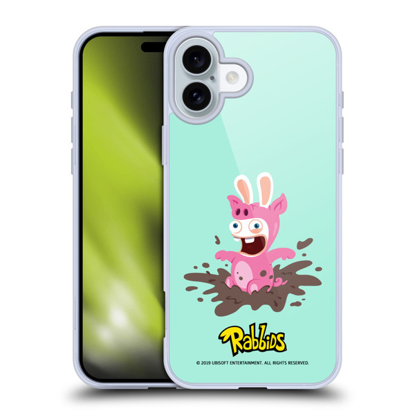 Rabbids Costumes Pig Soft Gel Case for Apple iPhone 16 Plus