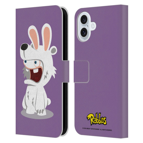 Rabbids Costumes Polar Bear Leather Book Wallet Case Cover For Apple iPhone 16 Plus
