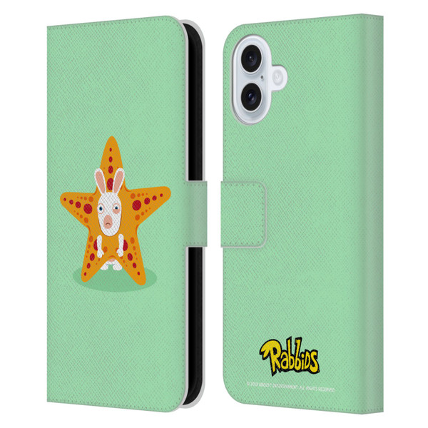Rabbids Costumes Starfish Leather Book Wallet Case Cover For Apple iPhone 16 Plus