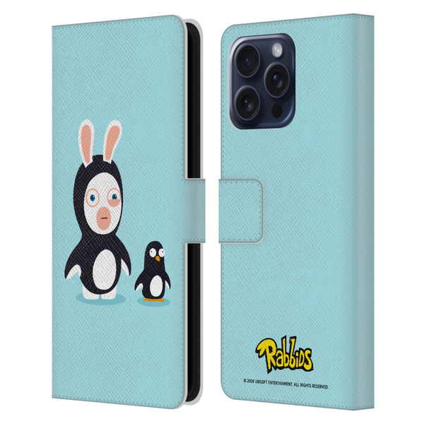 Rabbids Costumes Penguin Leather Book Wallet Case Cover For Apple iPhone 16 Pro Max