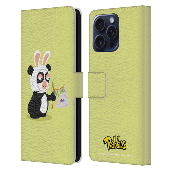 Rabbids Costumes Panda Leather Book Wallet Case Cover For Apple iPhone 16 Pro Max