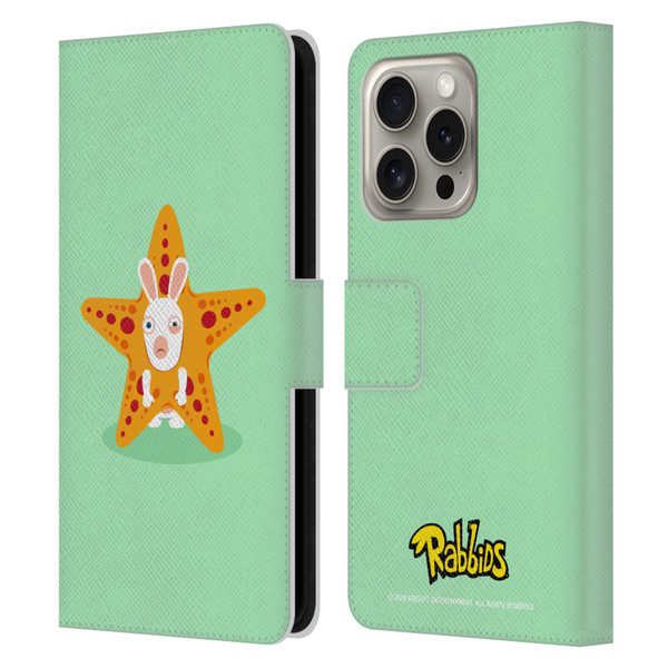 Rabbids Costumes Starfish Leather Book Wallet Case Cover For Apple iPhone 16 Pro