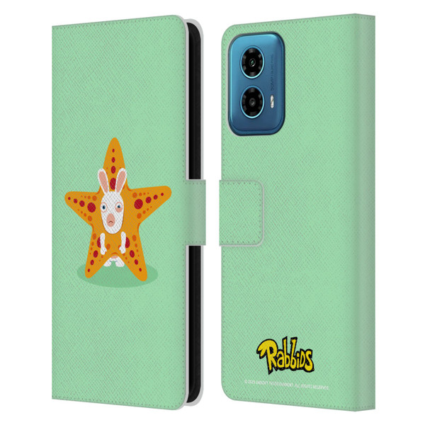 Rabbids Costumes Starfish Leather Book Wallet Case Cover For Motorola Moto G34 5G