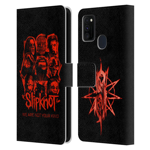 Slipknot We Are Not Your Kind Red Patch Leather Book Wallet Case Cover For Samsung Galaxy M30s (2019)/M21 (2020)