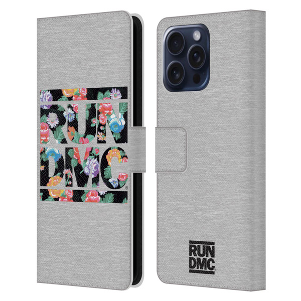 Run-D.M.C. Key Art Floral Leather Book Wallet Case Cover For Apple iPhone 16 Pro Max