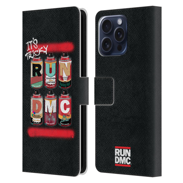 Run-D.M.C. Key Art Spray Cans Leather Book Wallet Case Cover For Apple iPhone 16 Pro Max