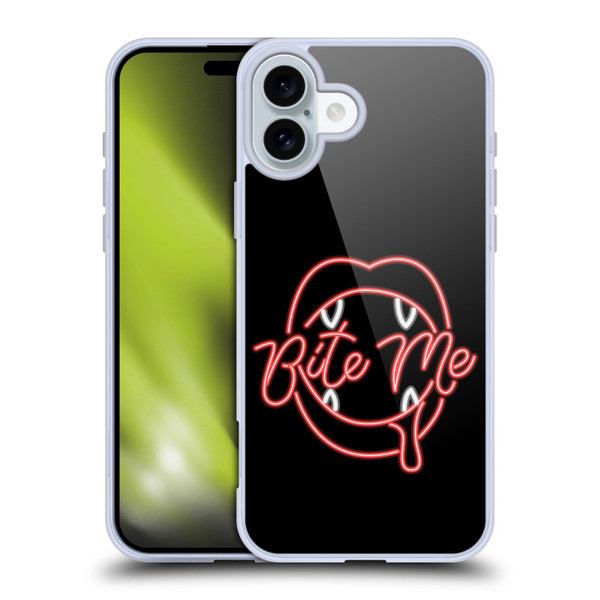 Bebe Rexha Key Art Neon Bite Me Soft Gel Case for Apple iPhone 16 Plus
