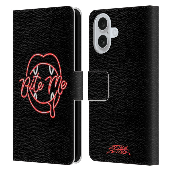 Bebe Rexha Key Art Neon Bite Me Leather Book Wallet Case Cover For Apple iPhone 16