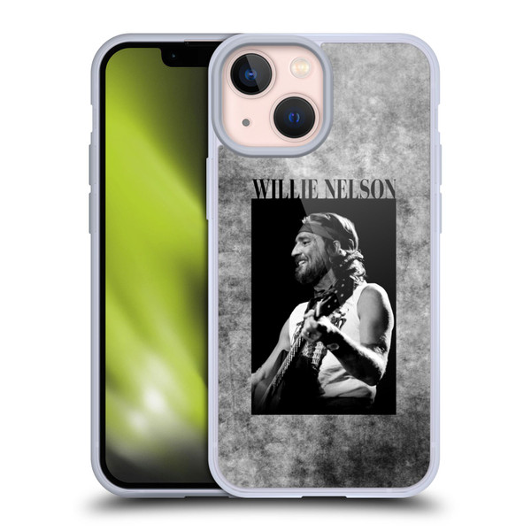 Willie Nelson Grunge Black And White Soft Gel Case for Apple iPhone 13 Mini