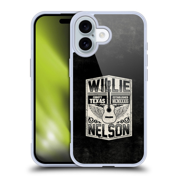 Willie Nelson Grunge Flying Guitar Soft Gel Case for Apple iPhone 16