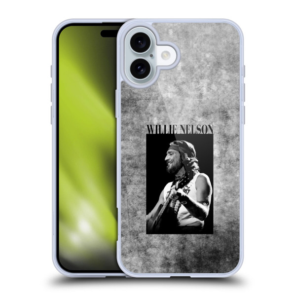 Willie Nelson Grunge Black And White Soft Gel Case for Apple iPhone 16 Plus